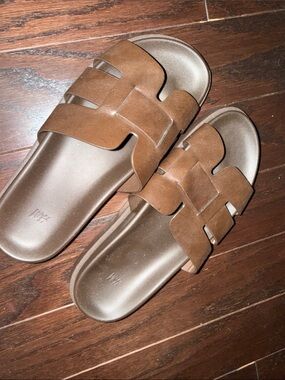 H&M Brown Slide Sandals
